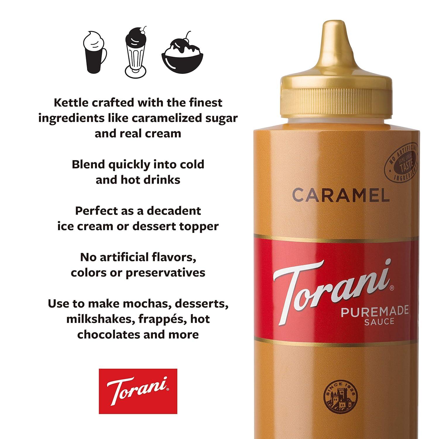 image:imageTorani Puremade Sauce Dark Chocolate 165 Ounces Pack of 4Caramel