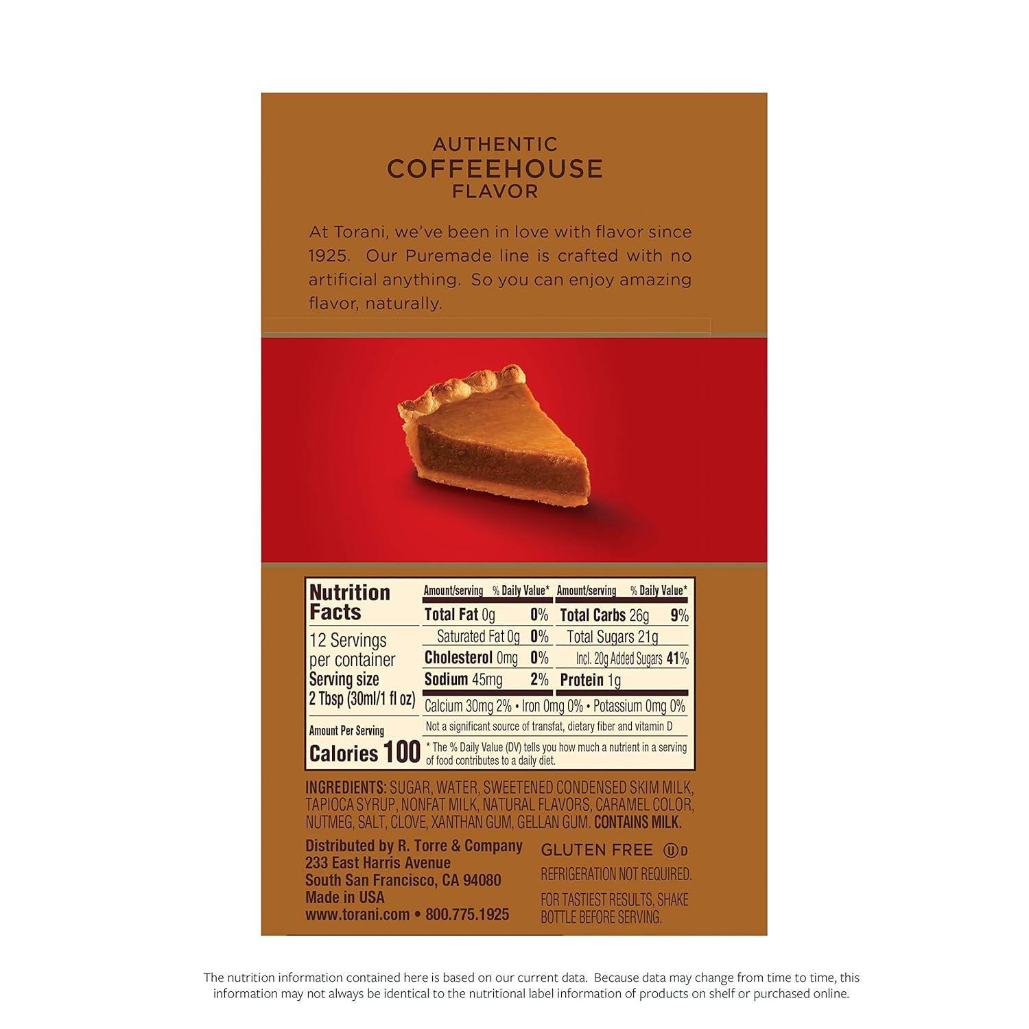 image:imageTorani Puremade Sauce Dark Chocolate 165 Ounces Pack of 4Pumpkin Pie