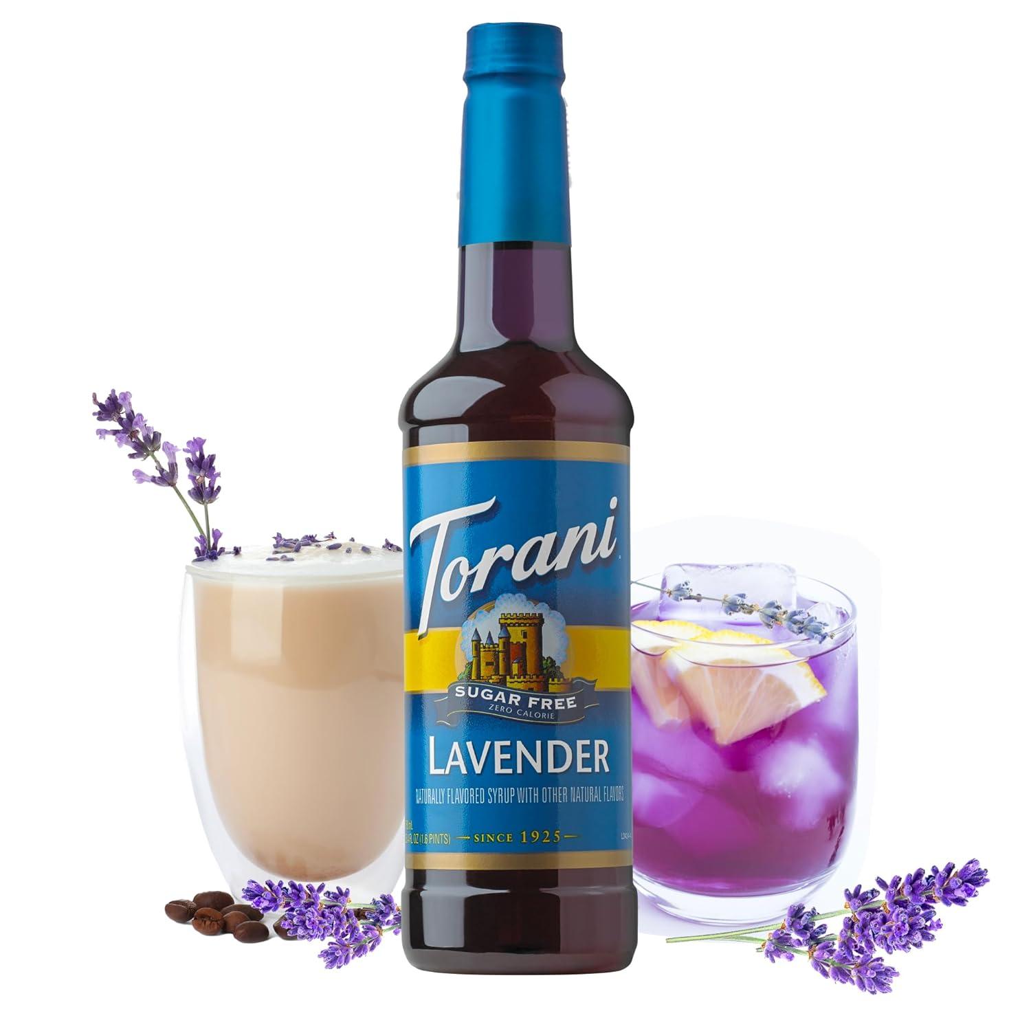 image:imageTorani Sugar Free Syrup Lavender Flavored Syrup for Drinks 254 Fl Oz Pack of 4