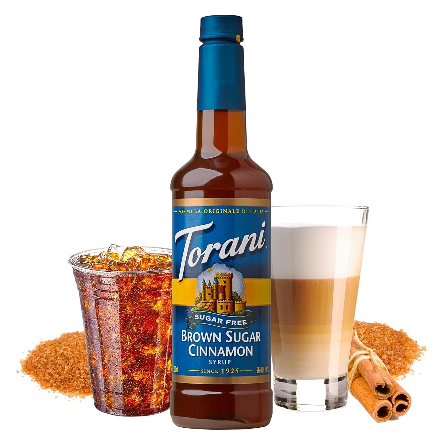 image:imageTorani Syrup Bundle Sugar Free Vanilla and Pump 254 fl oz Bottle Pack of 4Brown Sugar Cinnamon