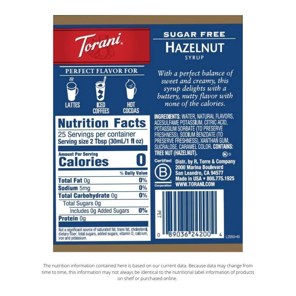 image:imageTorani Syrup Bundle Sugar Free Vanilla and Pump 254 fl oz Bottle Pack of 4Sugar Free Hazelnut