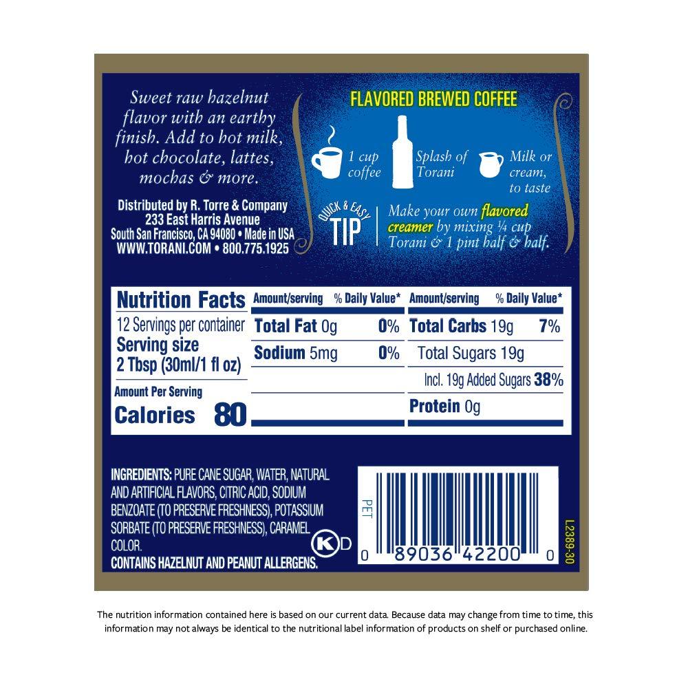 image:imageTorani Syrup Coffeehouse Variety Pack 4 127 Ounce Bottles Vanilla Salted Caramel Classic Hazelnut Irish CreamClassic Hazelnut