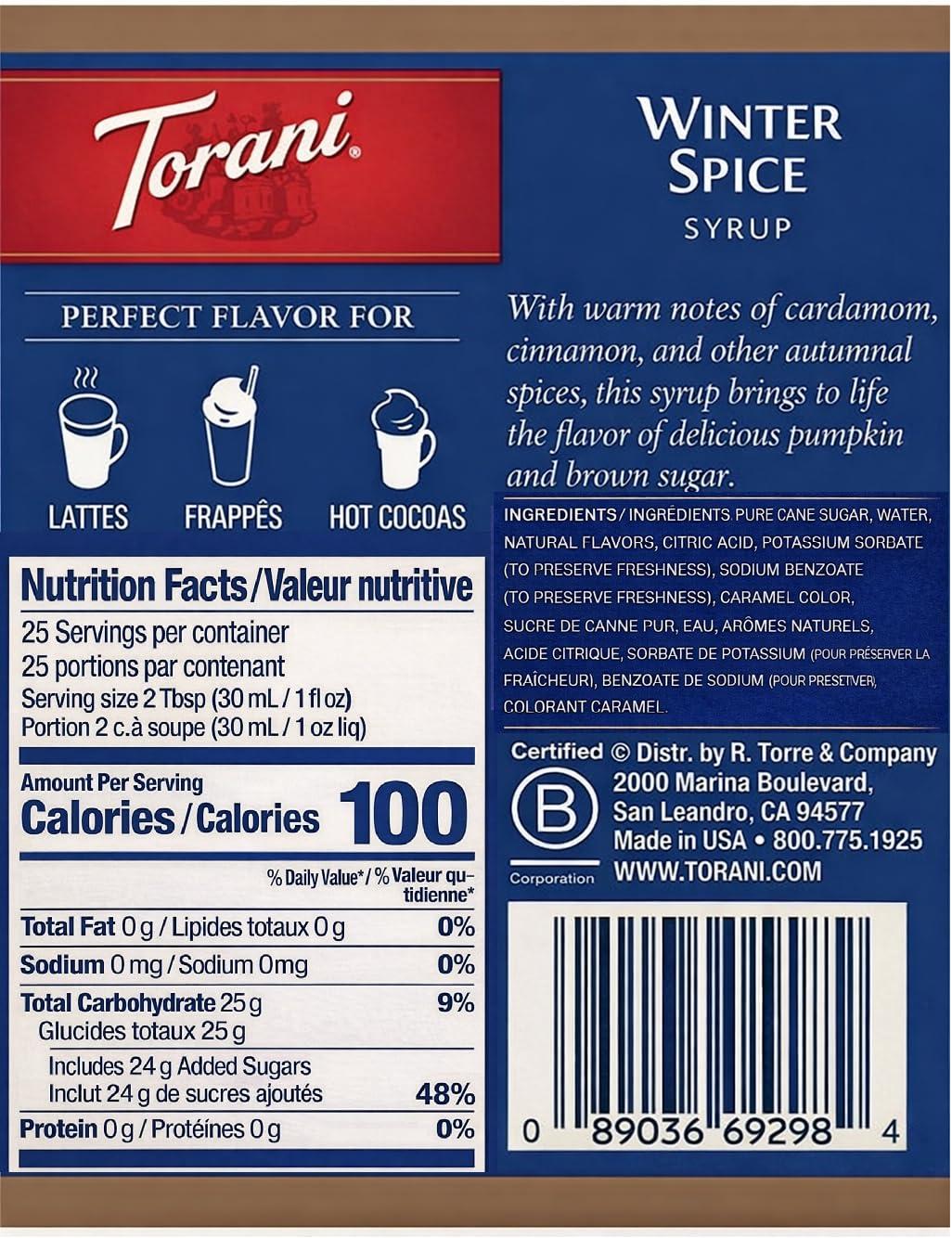 image:imageTorani Syrup French Vanilla 254 Ounces Pack of 4Winter Spice