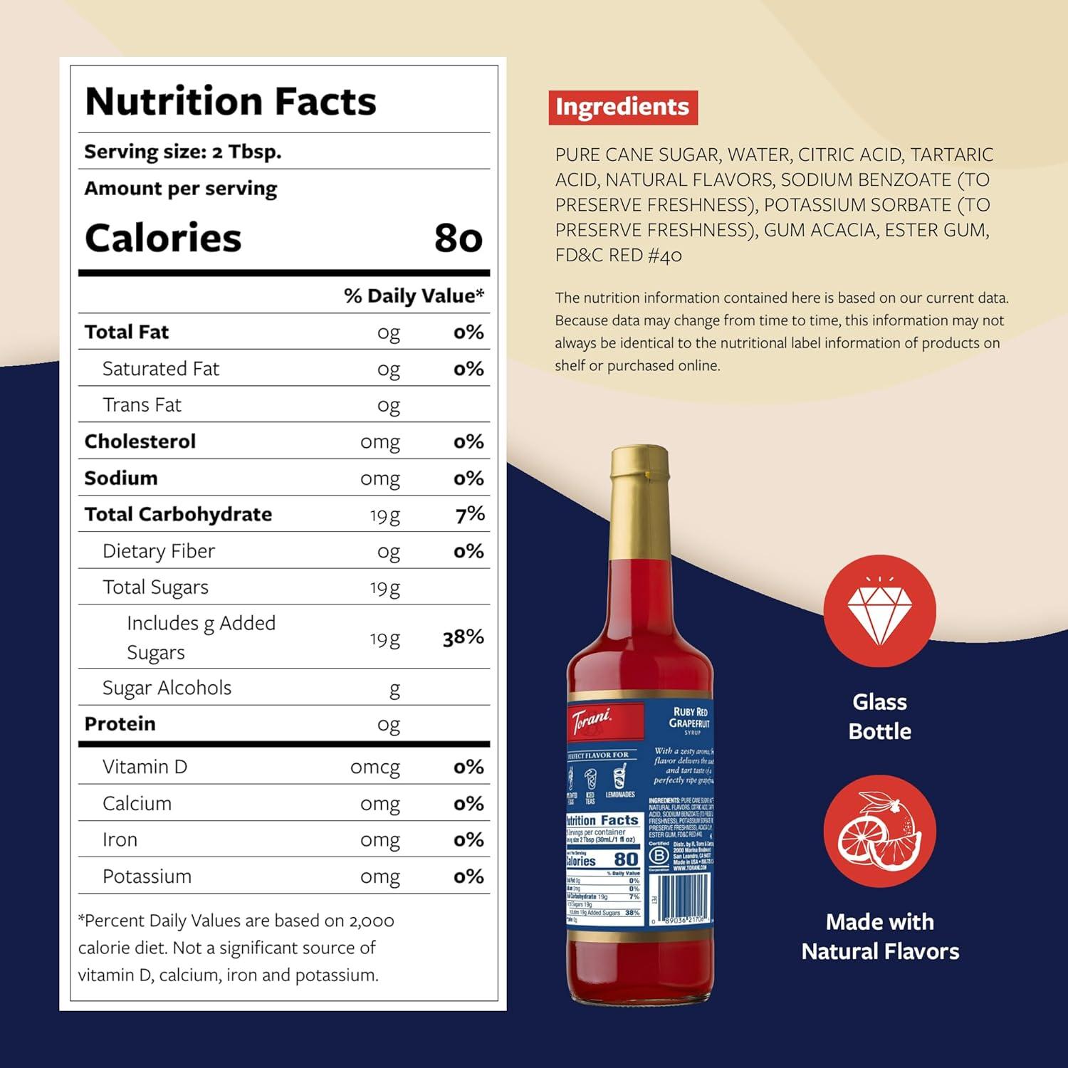 image:imageTorani Syrup Strawberry 254 Ounce Pack of 4Ruby Red Grapefruit