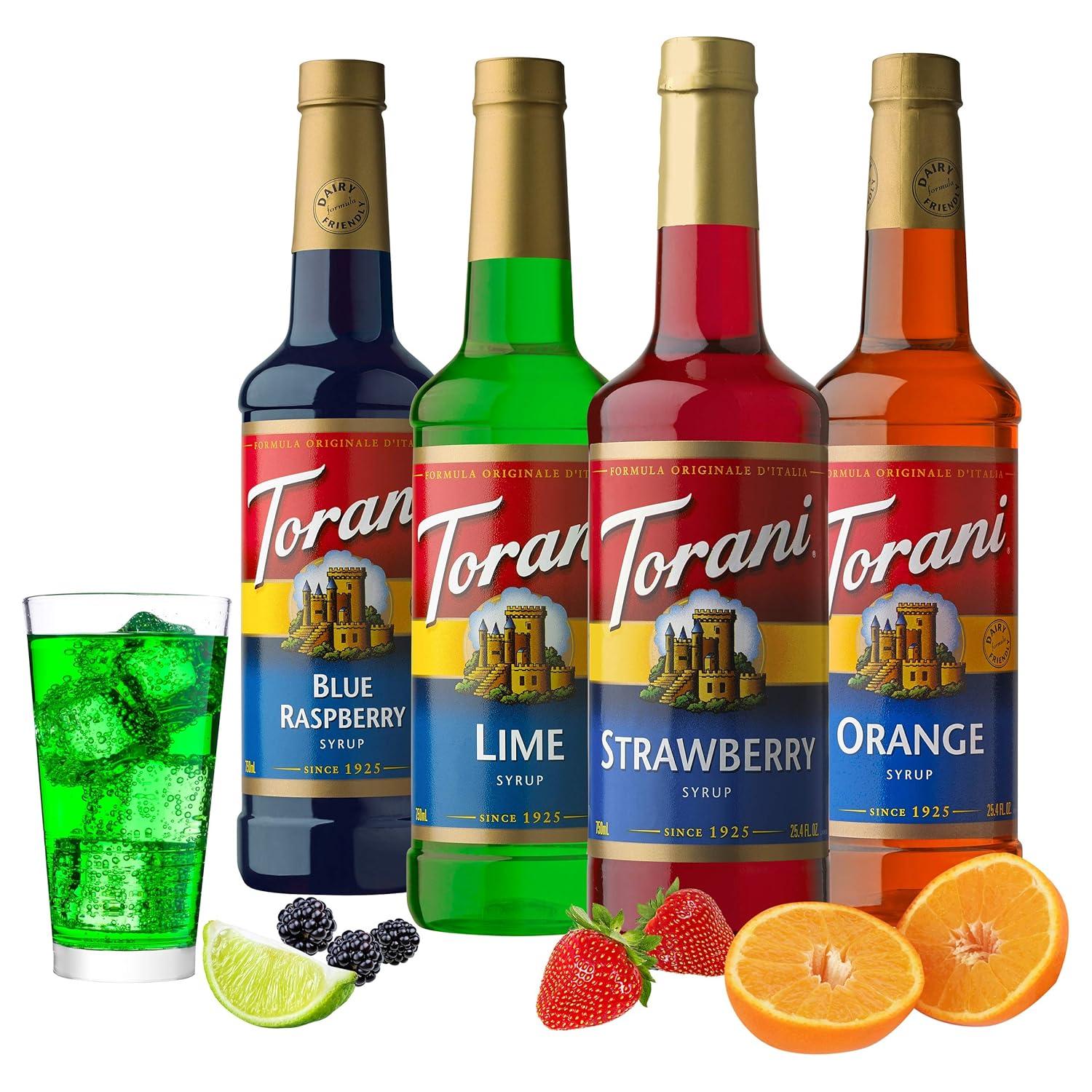 image:imageTorani Syrup Variety Packs Holiday Favorites 254 fl oz Set of 4 Vanilla Toasted Marshmallow Peppermint Pumpkin PieBlue Raspberry Lime Strawberry Orange
