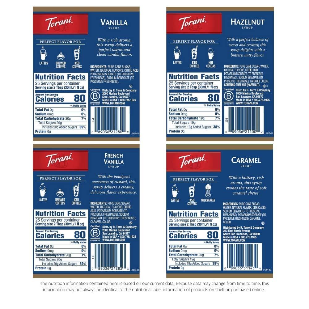 image:imageTorani Syrup Variety Packs Holiday Favorites 254 fl oz Set of 4 Vanilla Toasted Marshmallow Peppermint Pumpkin PieCaramel French Vanilla Vanilla Hazelnut