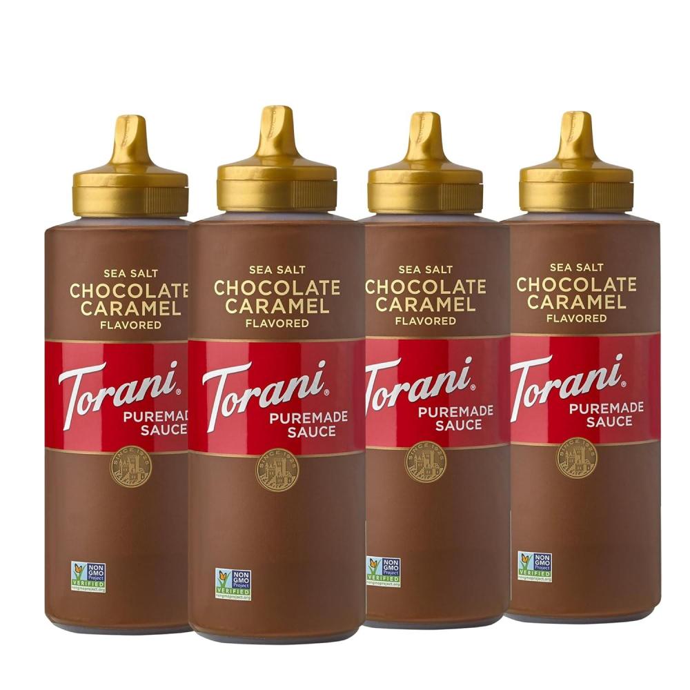 image:imageTorani Puremade Sauce Dark Chocolate 165 Ounces Pack of 4Salted Chocolate Caramel