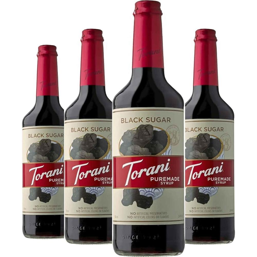 image:imageTorani Puremade Syrup Cane Sugar 254 Ounces Pack of 4Black Sugar