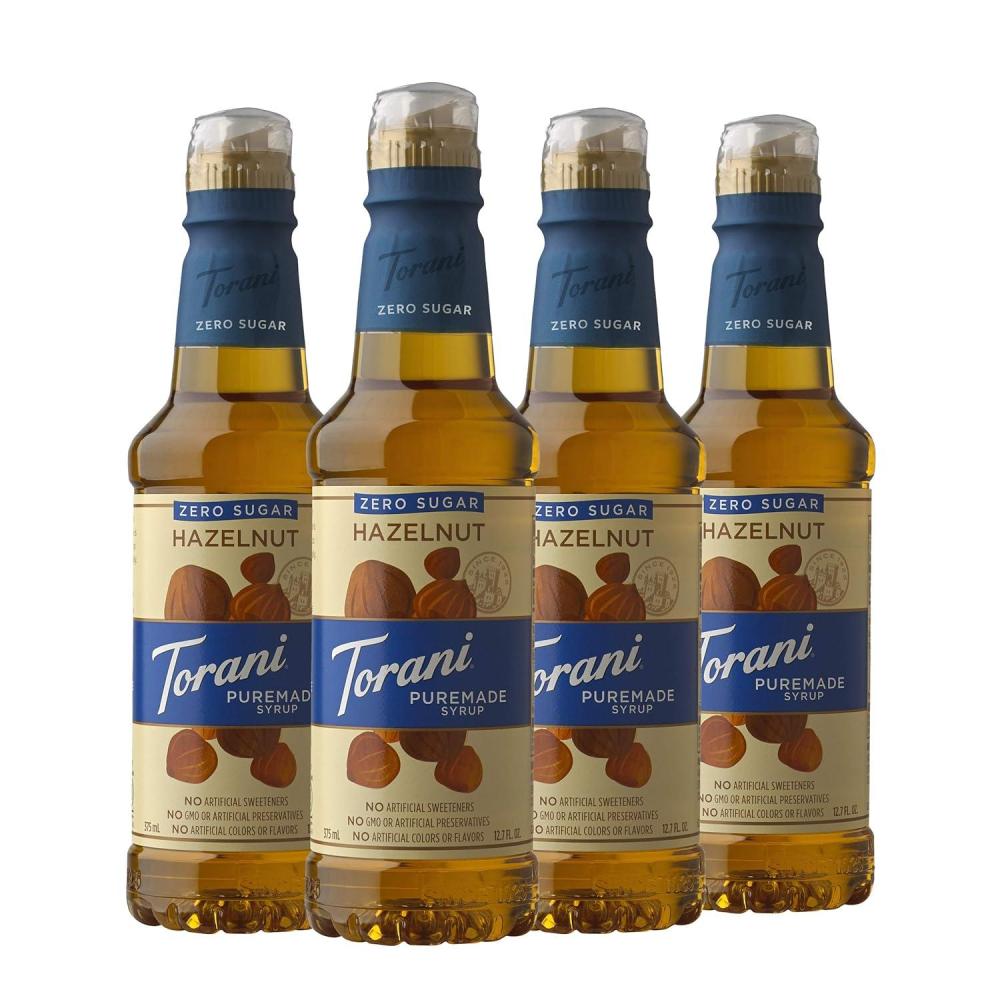 image:imageTorani Puremade Zero Sugar Syrup Caramel 127 Ounce Pack of 4Sugar Free Hazelnut