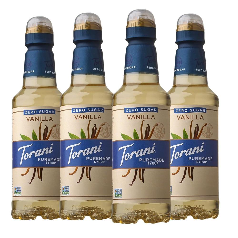 image:imageTorani Puremade Zero Sugar Syrup Caramel 127 Ounce Pack of 4Sugar Free Vanilla
