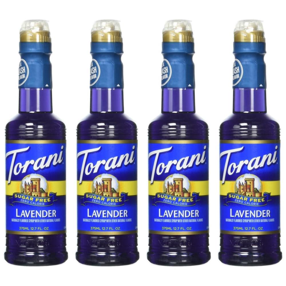 image:imageTorani Sugar Free Syrup Coffeehouse Variety Pack 127 Ounce Pack of 4Lavender