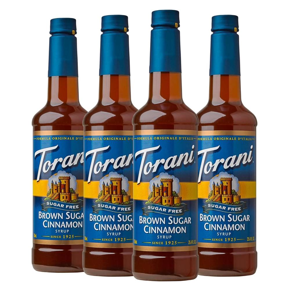 image:imageTorani Syrup Bundle Sugar Free Vanilla and Pump 254 fl oz Bottle Pack of 4Brown Sugar Cinnamon