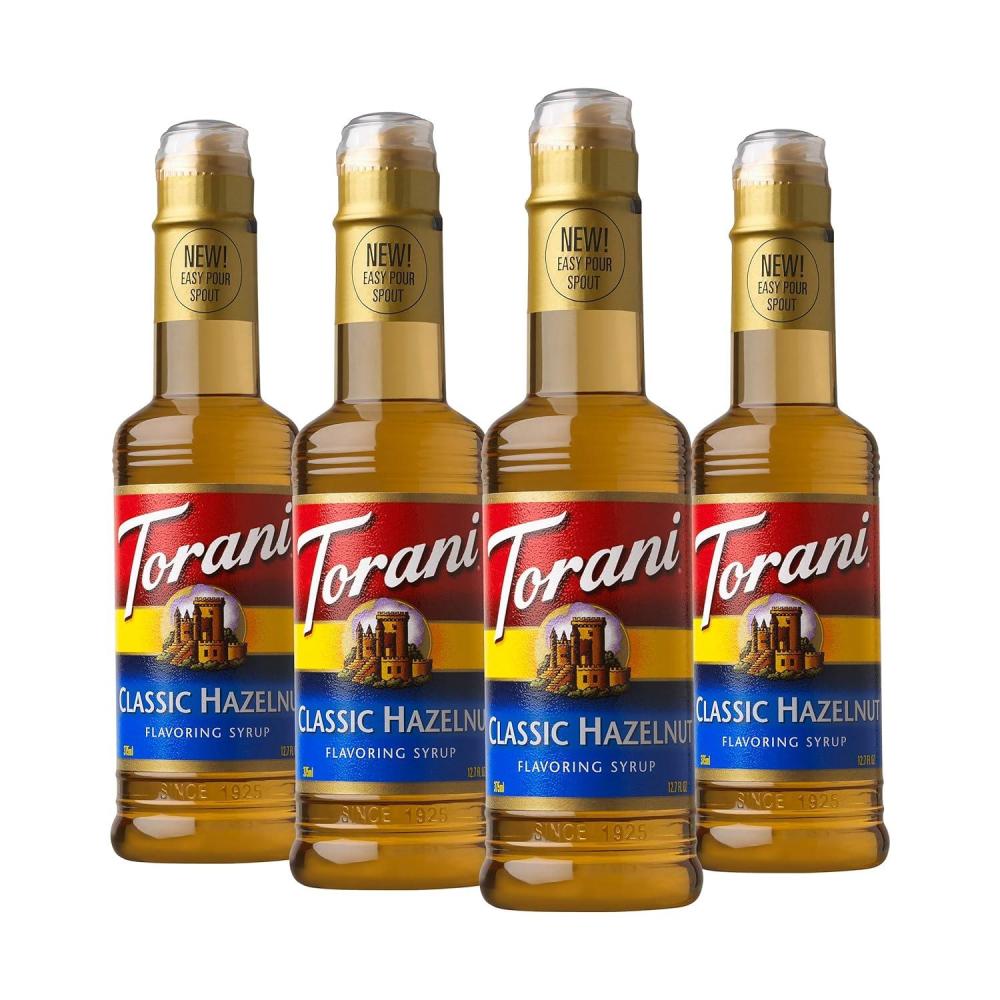 image:imageTorani Syrup Coffeehouse Variety Pack 4 127 Ounce Bottles Vanilla Salted Caramel Classic Hazelnut Irish CreamClassic Hazelnut