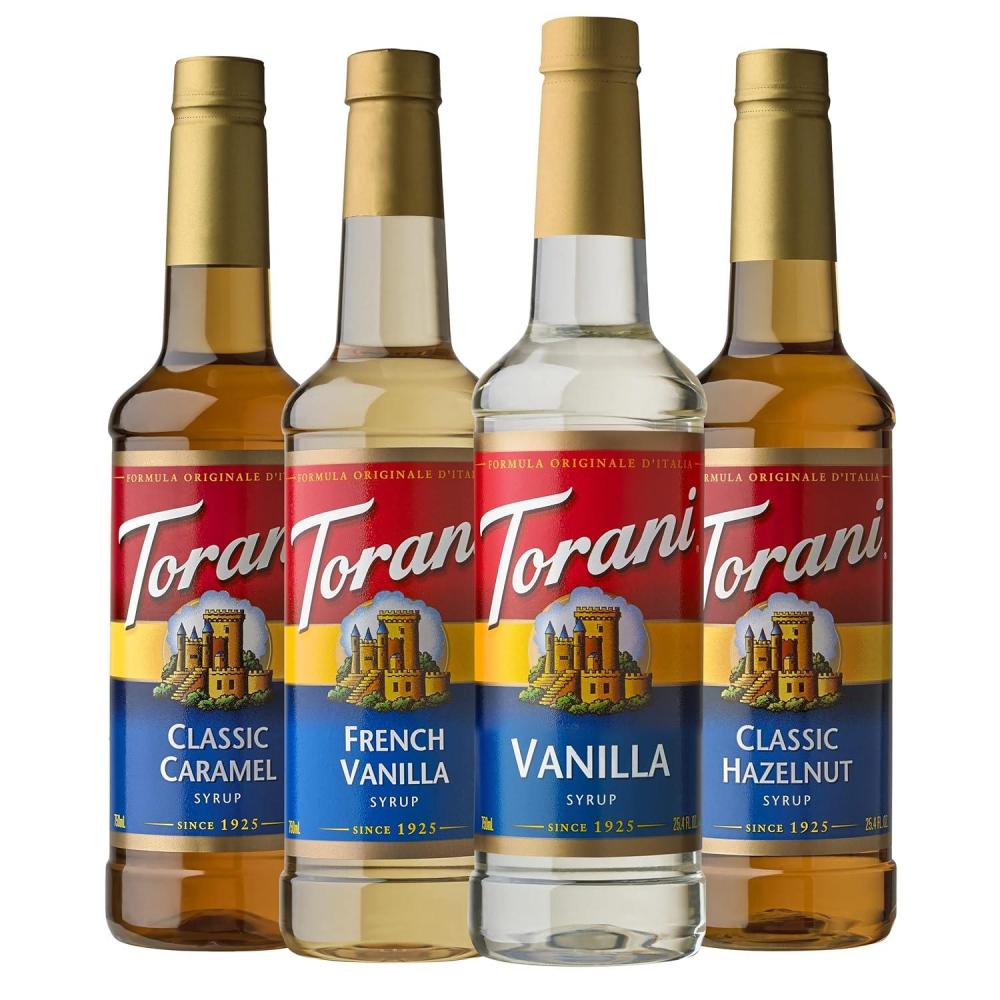 image:imageTorani Syrup Variety Packs Holiday Favorites 254 fl oz Set of 4 Vanilla Toasted Marshmallow Peppermint Pumpkin PieCaramel French Vanilla Vanilla Hazelnut
