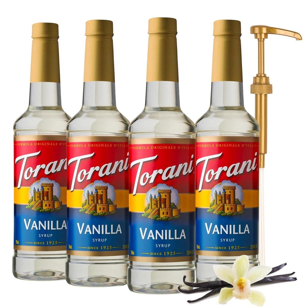 image:imageTorani Vanilla Flavored Drink Syrup with Pump 254 fl oz Pack of 4Vanilla with Pump
