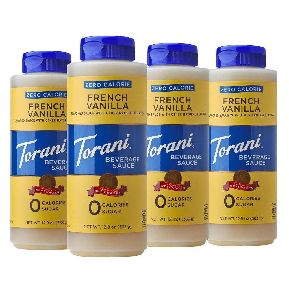 image:imageTorani Zero Calorie Caramel Dessert amp Drink Sauce 128 fl oz Pack of 4Zero Calorie French Vanilla