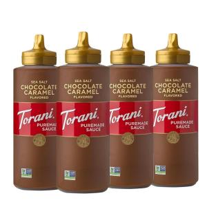Torani Puremade Sauce, Dark Chocolate, 16.5 Ounces (Pack of 4)(Salted Chocolate Caramel)