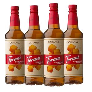 Torani Puremade Syrup, Cane Sugar, 25.4 Ounces (Pack of 4)(Caramel)