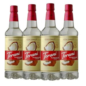 Torani Puremade Syrup, Cane Sugar, 25.4 Ounces (Pack of 4)(Coconut)