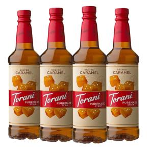 Torani Puremade Syrup, Cane Sugar, 25.4 Ounces (Pack of 4)(Salted Caramel)
