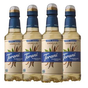 Torani Puremade Zero Sugar Syrup, Caramel, 12.7 Ounce (Pack of 4)(Sugar Free Vanilla)