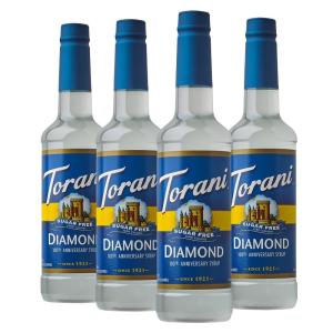 Torani Sugar Free, Diamond, Flavored Syrup for Drinks, Low Calorie, 25.4 fl oz (Pack of 4)(Sugar Free Diamond)