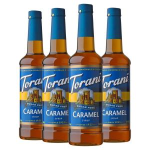 Torani Syrup Bundle, Sugar Free Vanilla and Pump, 25.4 fl oz Bottle (Pack of 4)(Sugar Free Caramel)