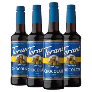Torani Syrup Bundle, Sugar Free Vanilla and Pump, 25.4 fl oz Bottle (Pack of 4)(Sugar Free Chocolate)