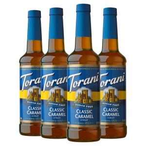 Torani Syrup Bundle, Sugar Free Vanilla and Pump, 25.4 fl oz Bottle (Pack of 4)(Sugar Free Classic Caramel)