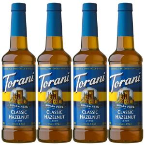 Torani Syrup Bundle, Sugar Free Vanilla and Pump, 25.4 fl oz Bottle (Pack of 4)(Sugar Free Classic Hazelnut)