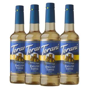 Torani Syrup Bundle, Sugar Free Vanilla and Pump, 25.4 fl oz Bottle (Pack of 4)(Sugar Free English Toffee)