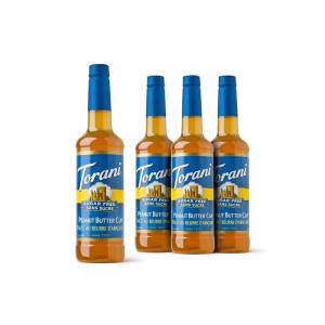 Torani Syrup Bundle, Sugar Free Vanilla and Pump, 25.4 fl oz Bottle (Pack of 4)(Sugar Free Peanut Butter Cup)