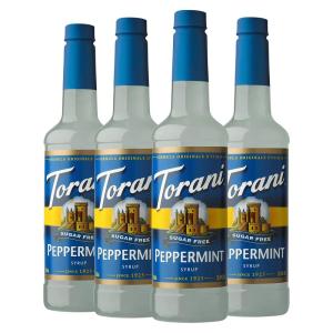 Torani Syrup Bundle, Sugar Free Vanilla and Pump, 25.4 fl oz Bottle (Pack of 4)(Sugar Free Peppermint)