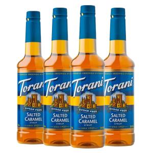 Torani Syrup Bundle, Sugar Free Vanilla and Pump, 25.4 fl oz Bottle (Pack of 4)(Sugar Free Salted Caramel)