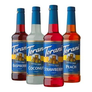 Torani Syrup Variety Packs, Sugar Free Holiday Favorites, 25.4 fl oz (Set of 4)(Sugar Free Syrup  Variety Pack  Soda Flavors)