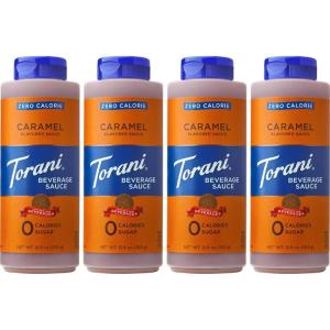 Torani Zero Calorie Caramel Dessert & Drink Sauce, 12.8 fl oz (Pack of 4)(Caramel)