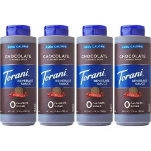 Torani Zero Calorie Caramel Dessert & Drink Sauce, 12.8 fl oz (Pack of 4)(Chocolate)
